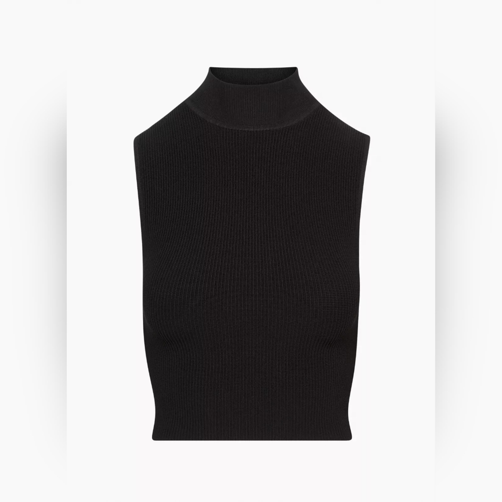 Aritzia Babaton Sculpt Knit Mockneck Tank Black NWT